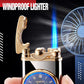Beste Cadeau-Creatieve Draaiknop Rotsarm Opblaasbare Aansteker (Blauwe vlam)