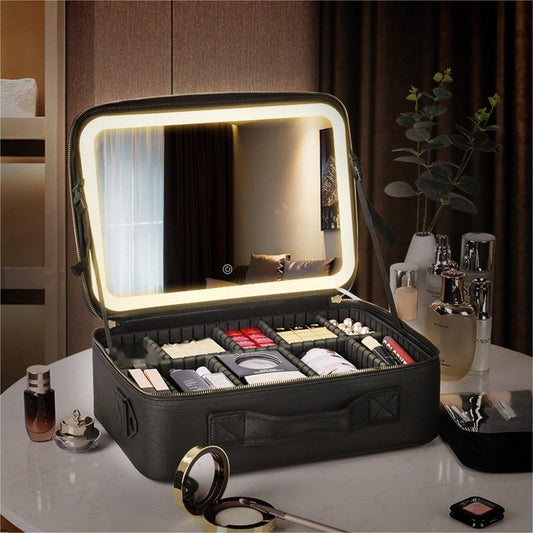 ✨ Beperkte aanbieding ✨- Reis make-up organisator tas met licht op LED spiegel (gratis verzending)